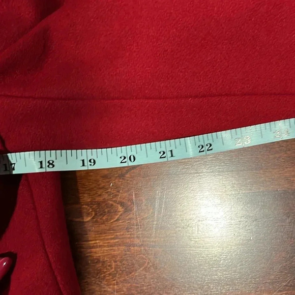 Old Navy Womens Jacket M Red Double Breasted Long Sleeve Epaulets Lined 70% Wool - Picture 12 of 13